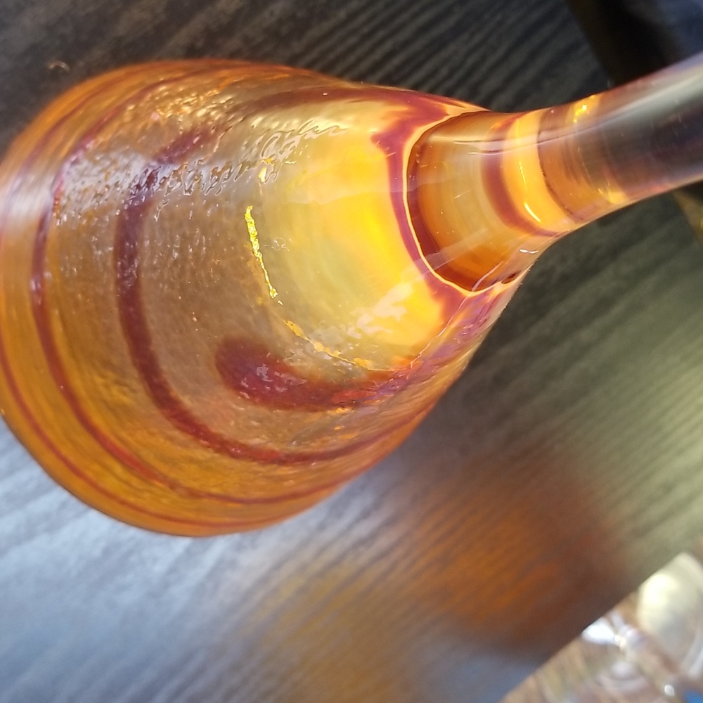 Hand Blown Red & Orange Margarita Glasses - Picture 10 of 12